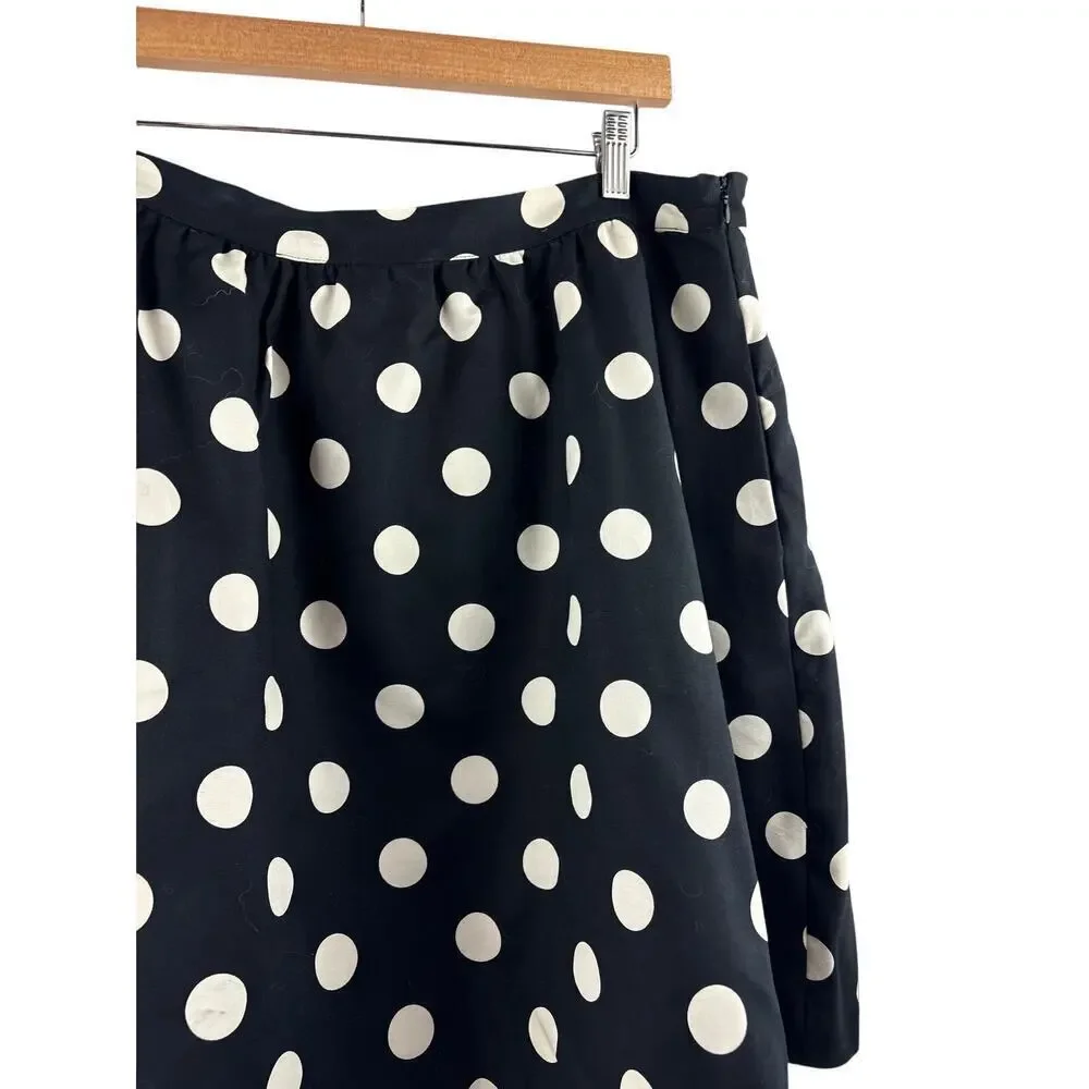 Women’s CeCe Size 14 Black w/ White Polka Dots Bubnle Skirt